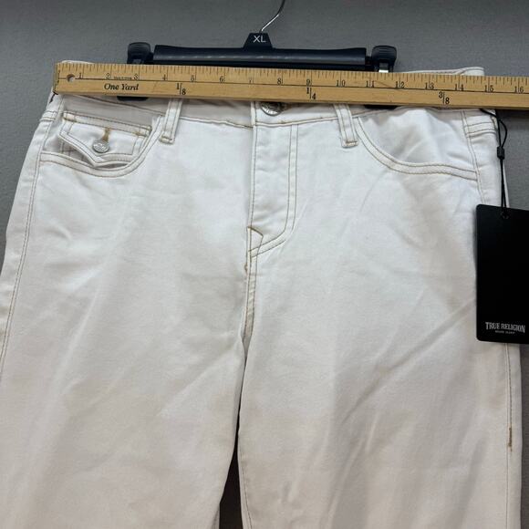 True Religion Jeans Women's 29 Optic White Becca Mid Rise Bootcut Western NWT - Picture 12 of 16